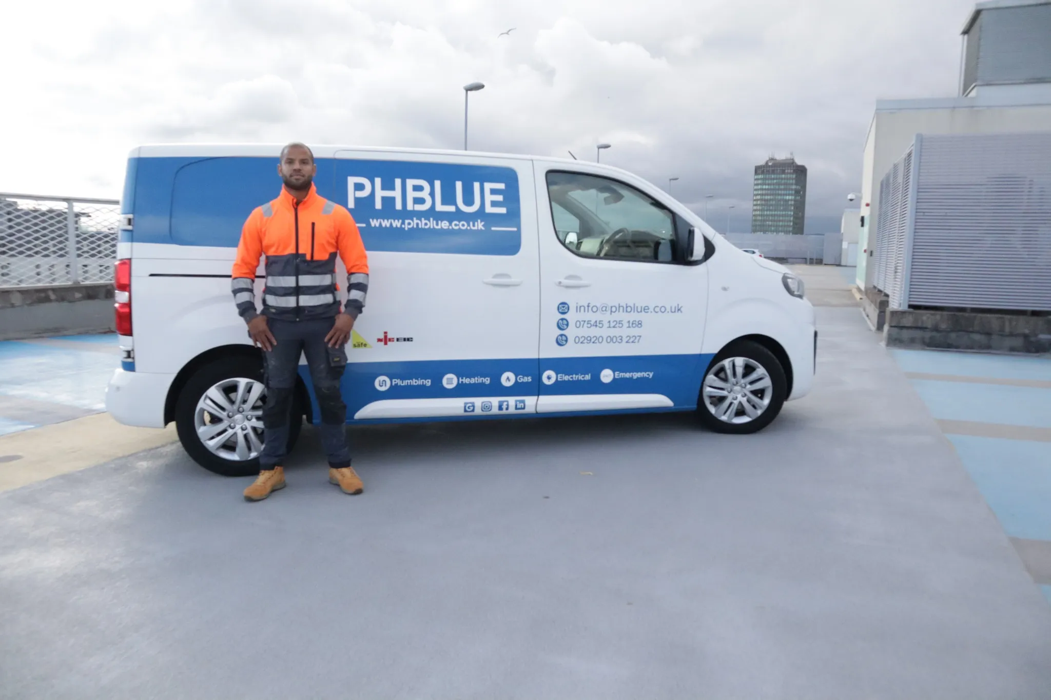 The PHBLUE van out on a job in Cardiff