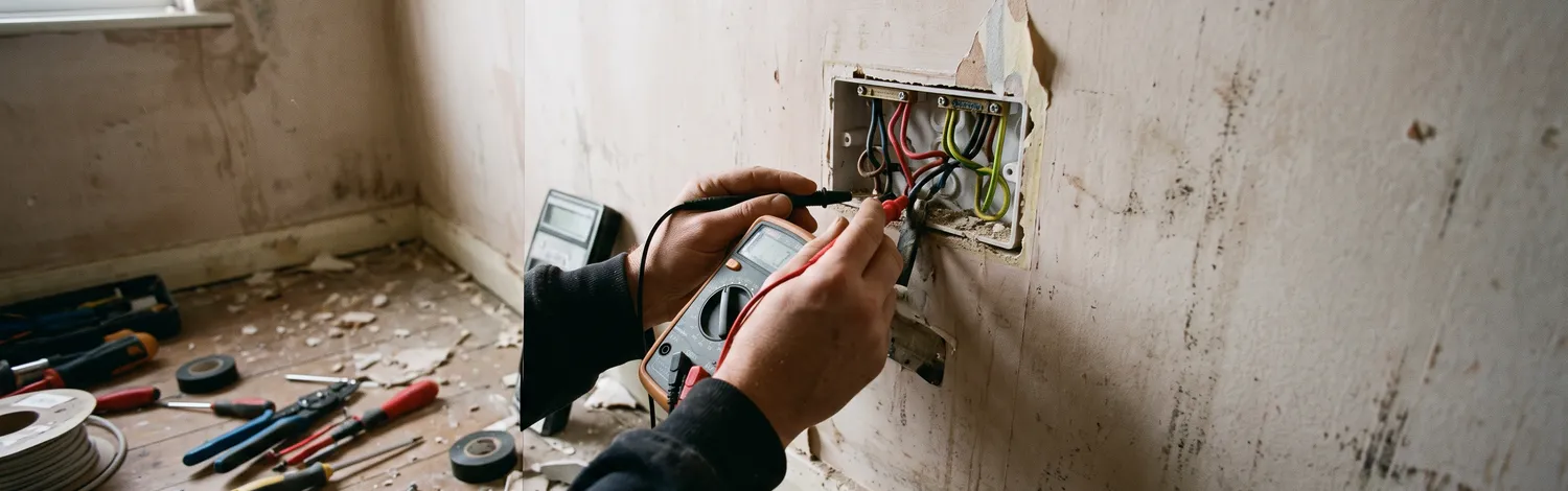 Fault finding at a socket with a multimeter