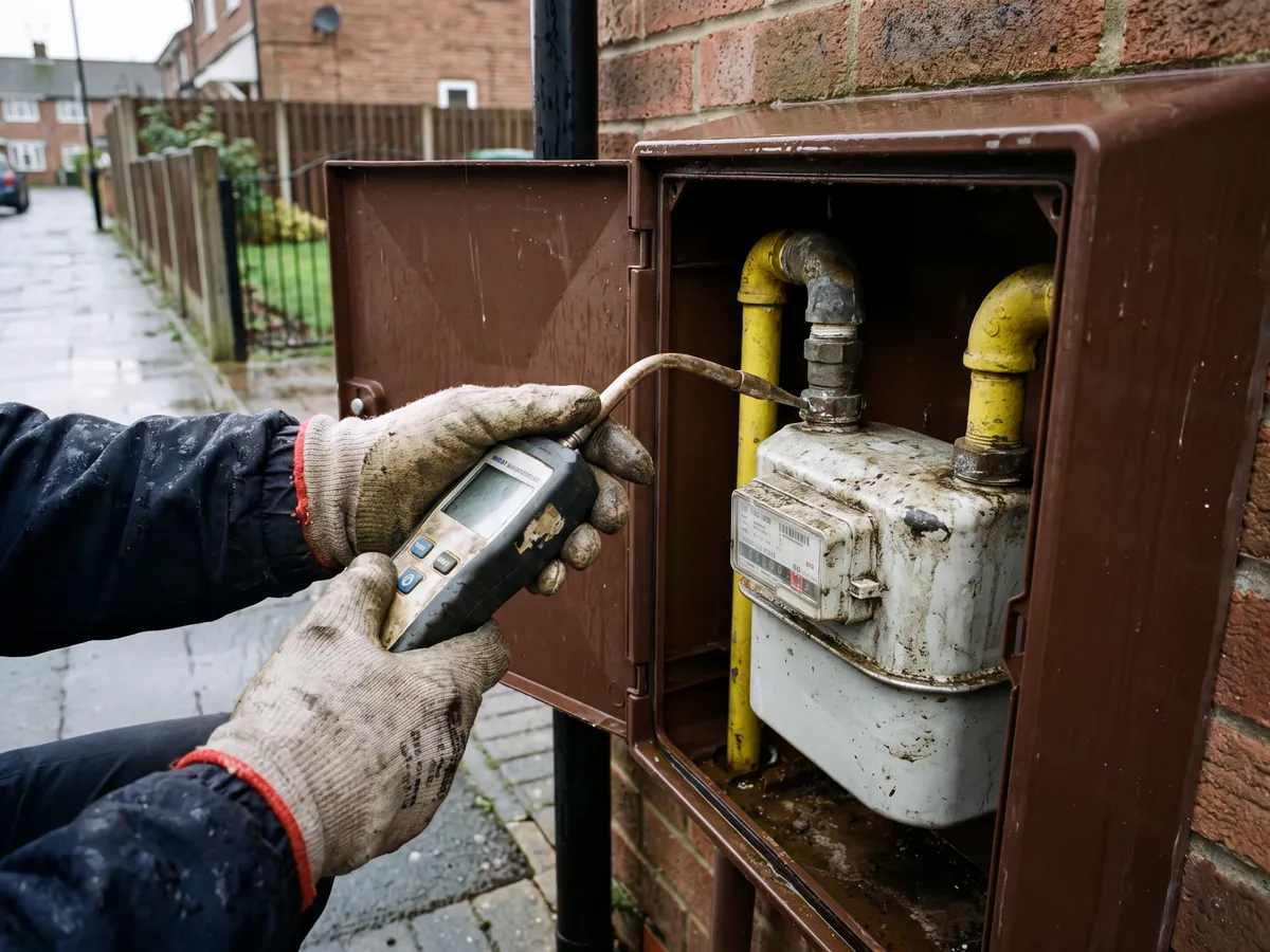 Testing a gas meter with a manometer