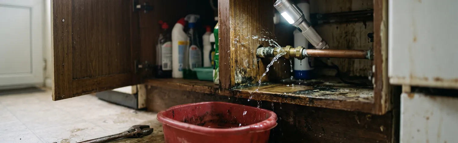 Live leak from a joint under a kitchen sink