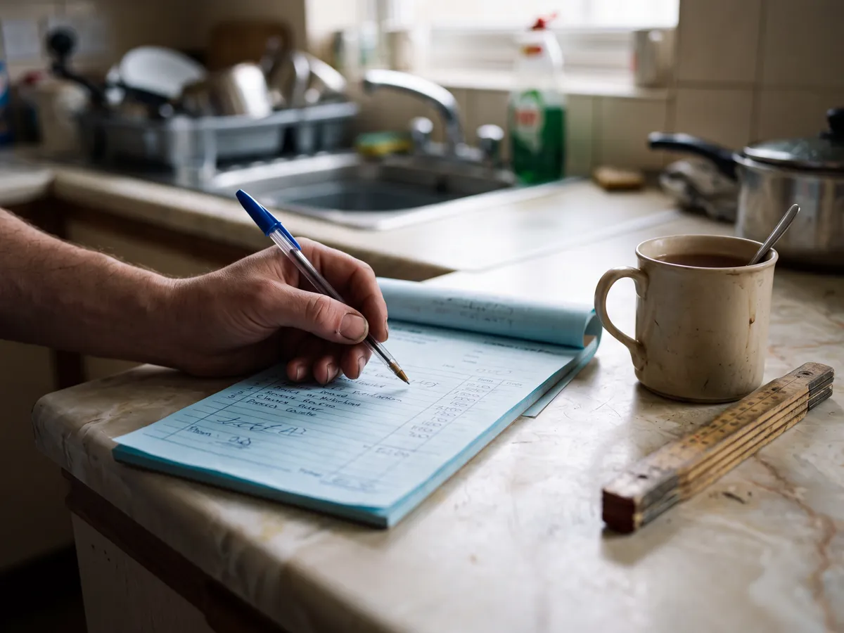 An itemised quote being written out
